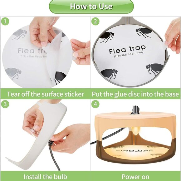NEW Flea Trap for Inside Your Home with Light Refills and Sticky Pad - Picture 2 of 7